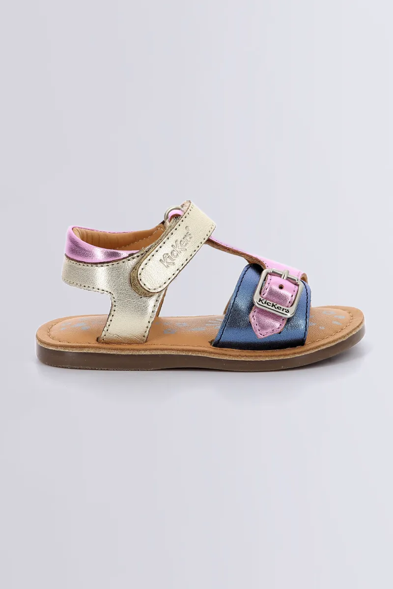Kickers Sandales-Diazz Marine Rose (20-23) Or