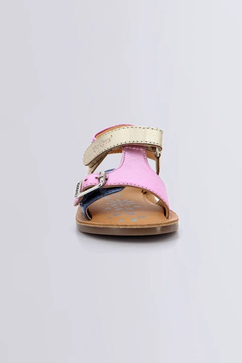 Kickers Sandales-Diazz Marine Rose (20-23) Or