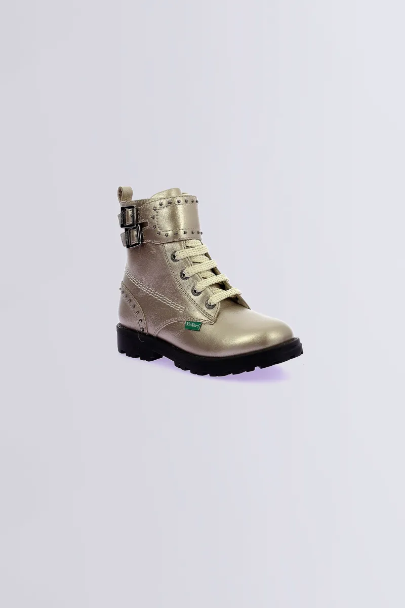 Kickers Bottines|Kick Days Fille-Groock Beige champagne Or