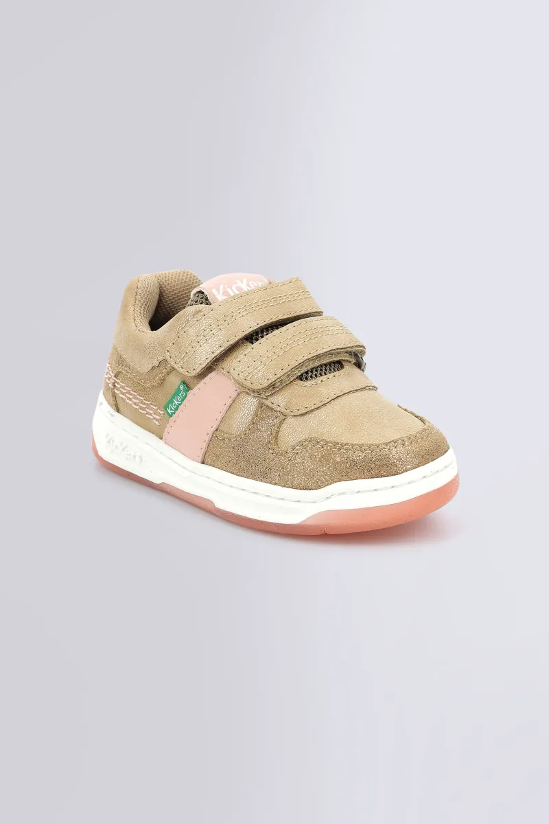 Kickers Baskets|Semelle Amovible Avec Indicateur De Croissance-Kalido Beige Brillant Or