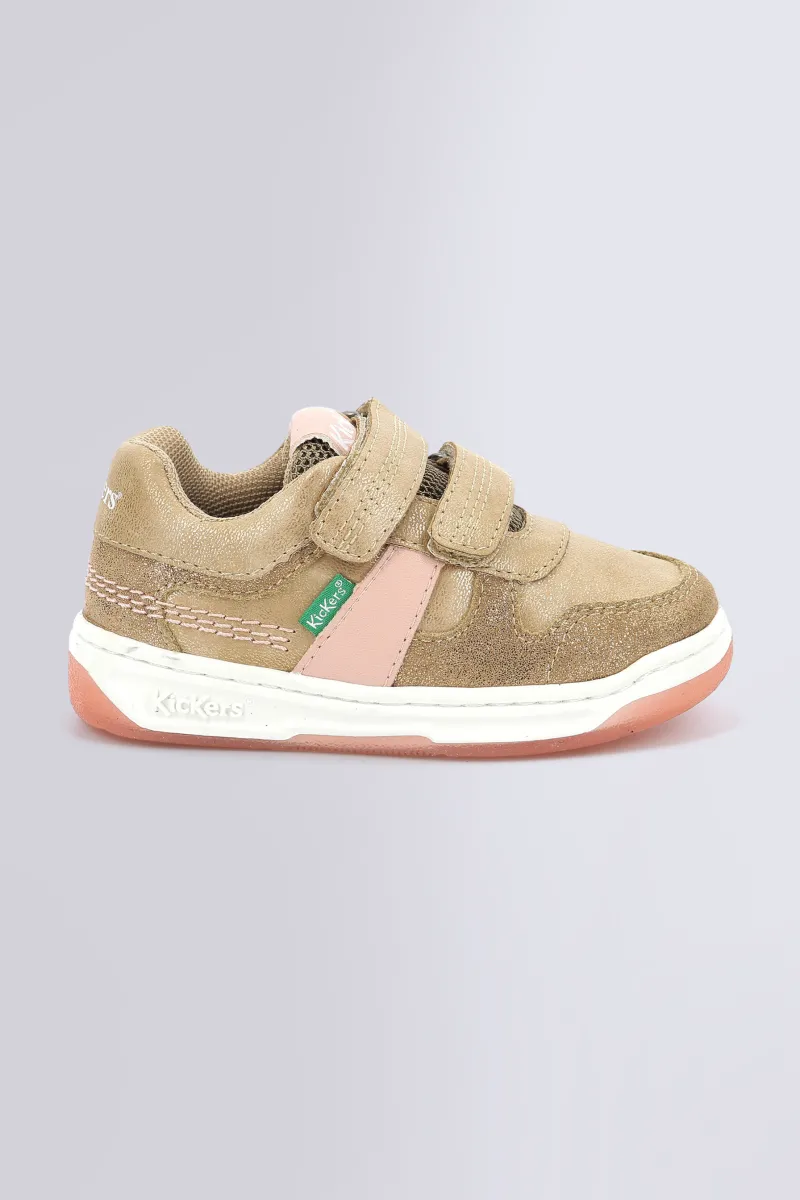Kickers Baskets|Semelle Amovible Avec Indicateur De Croissance-Kalido Beige Brillant Or