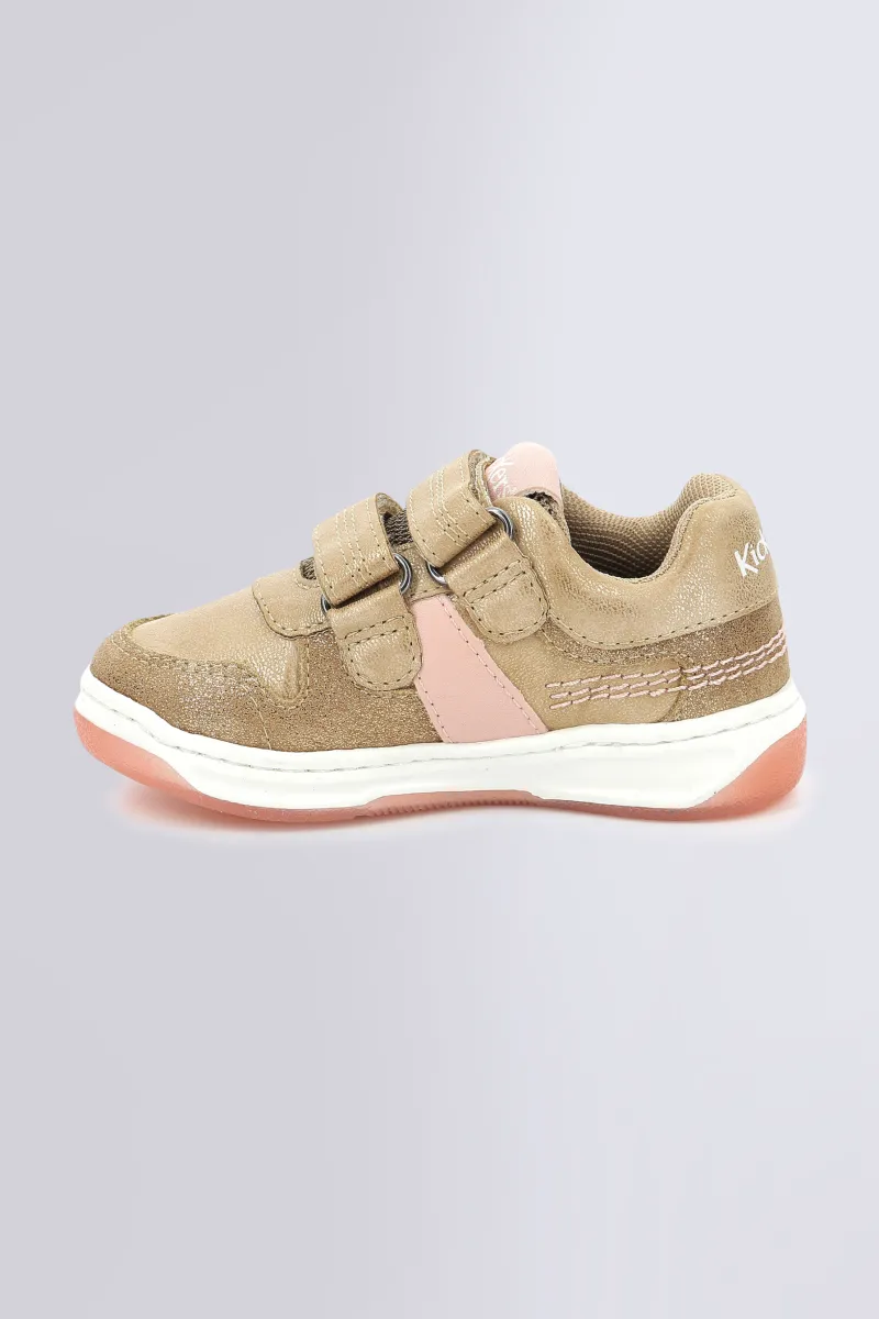 Kickers Baskets|Semelle Amovible Avec Indicateur De Croissance-Kalido Beige Brillant Or