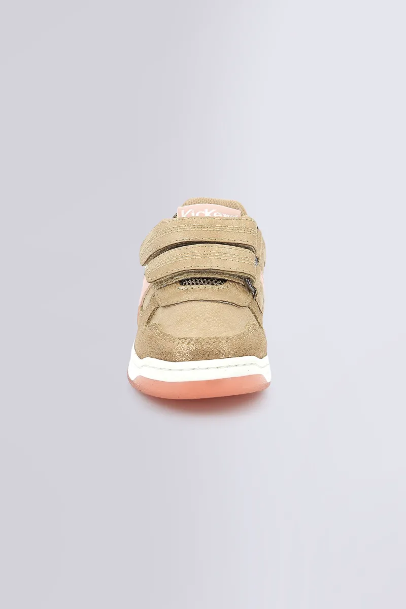 Kickers Baskets|Semelle Amovible Avec Indicateur De Croissance-Kalido Beige Brillant Or