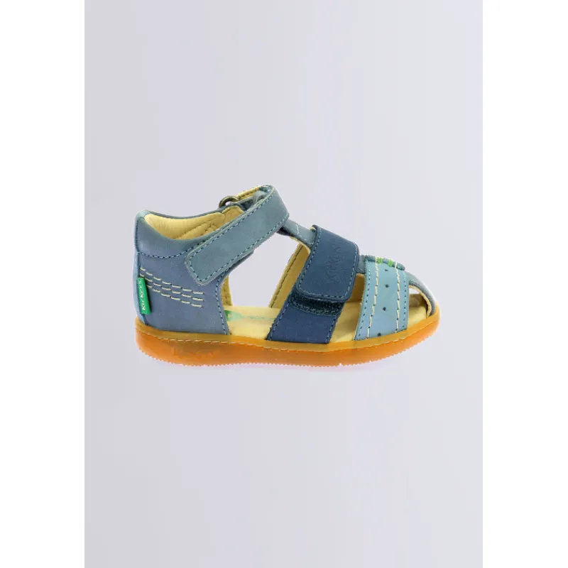 Kickers Sandales|Sandales-Kick bazar tricolore Bleu