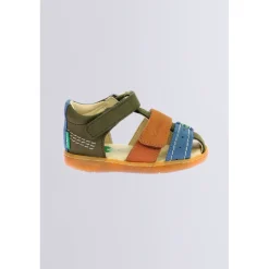 Kickers Sandales|Chaussures Premiers Pas-Kick bazar camel bleu Kaki