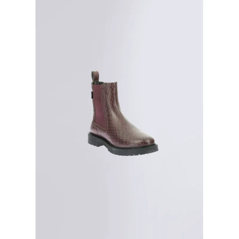 Kickers Kick Days|Boots Et Bottines-Kick Deena Croco Bordeaux