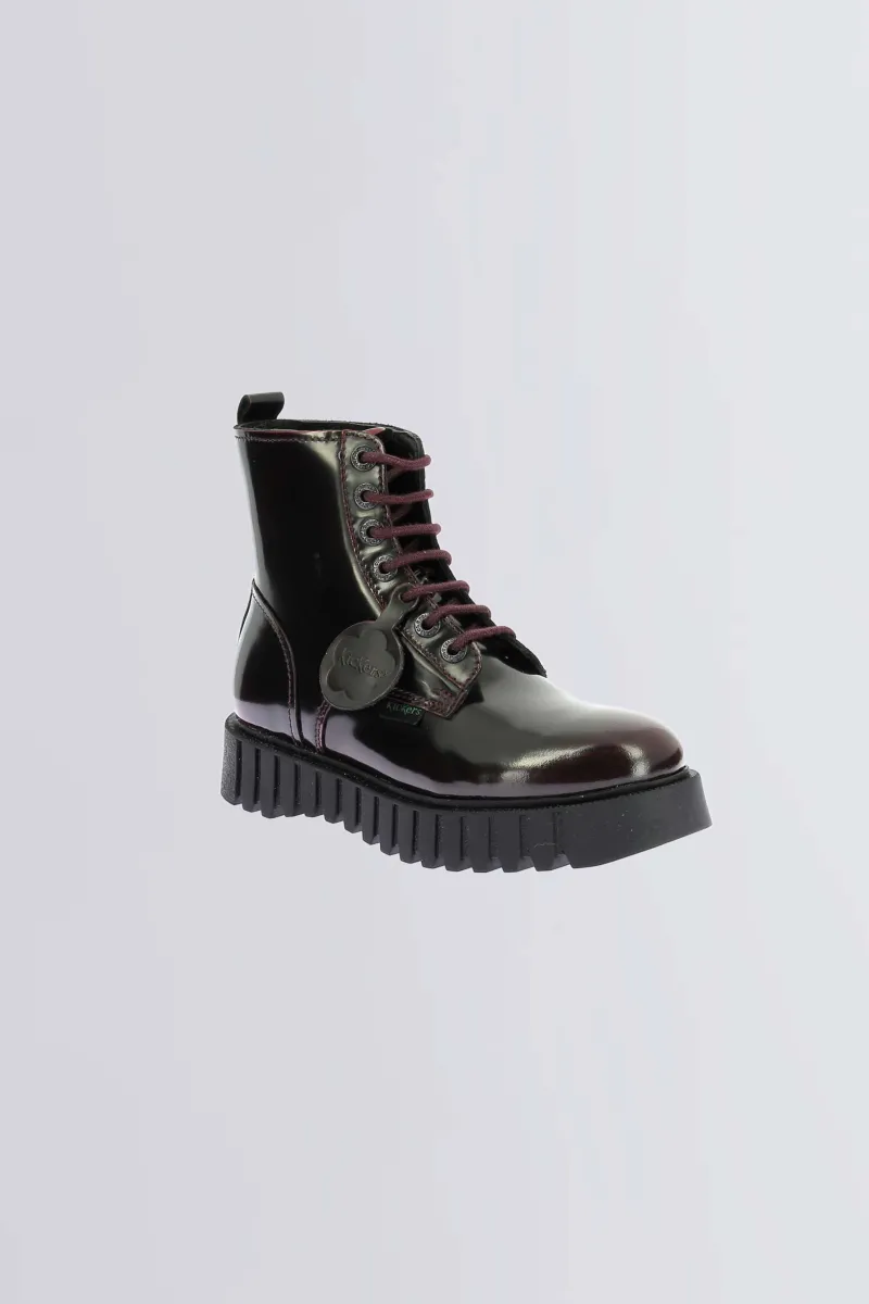 Kickers Boots Et Bottines-Kick Facet vernis Bordeaux