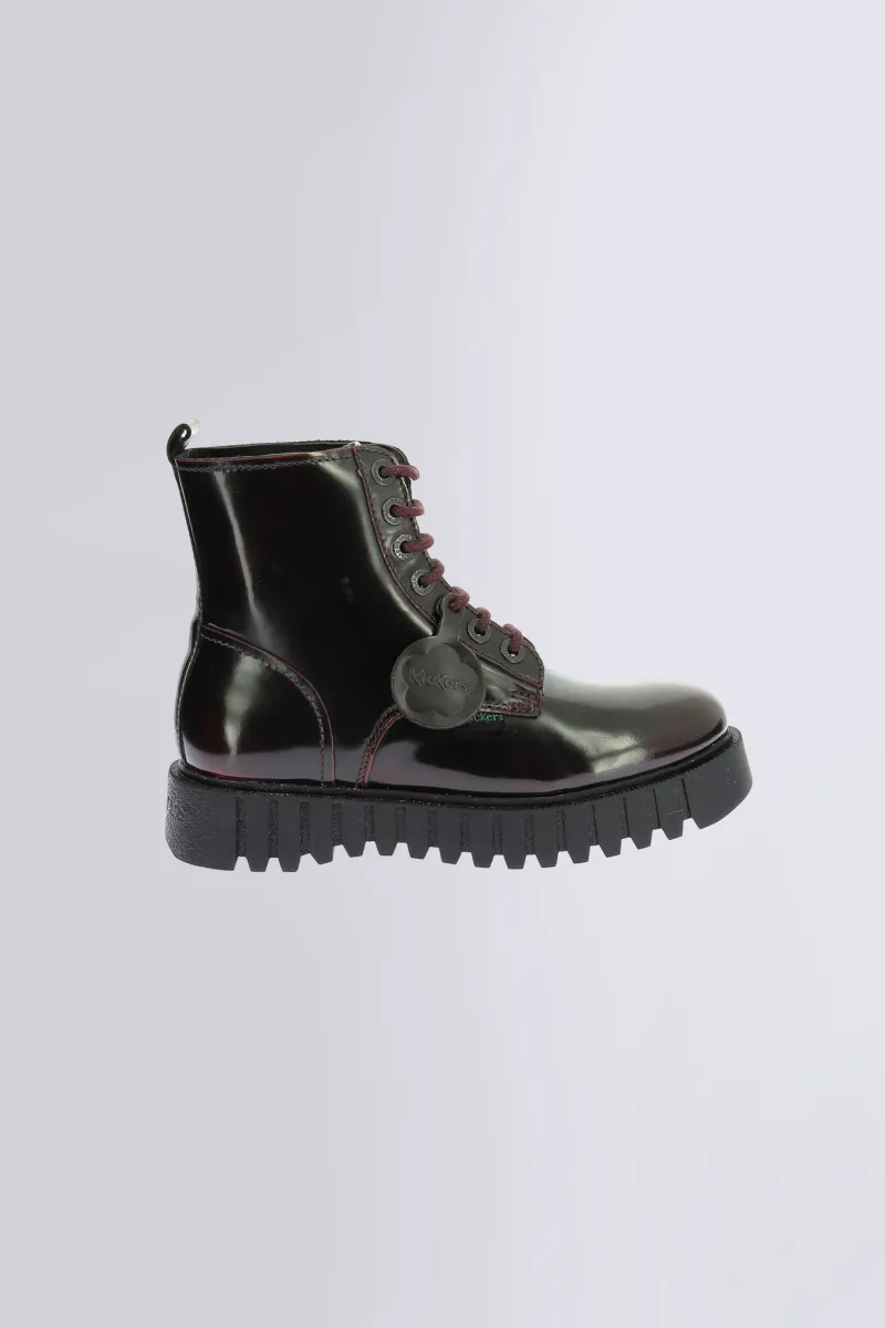 Kickers Boots Et Bottines-Kick Facet vernis Bordeaux