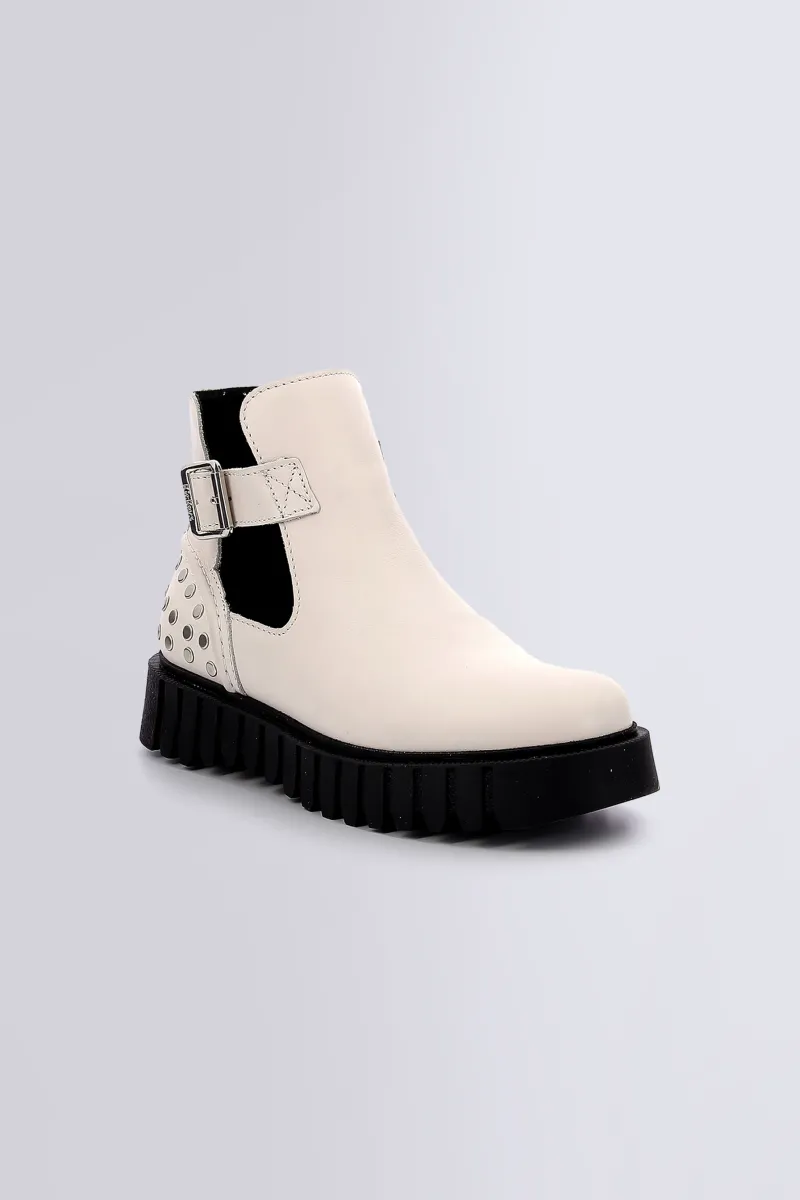 Kickers Boots Et Bottines-Kick Fantasy Cassé Blanc
