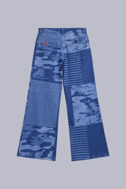 Kickers Pantalons|Pantalons-Kick Flare Camouflage Bleu
