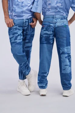Kickers Pantalons|Pantalons-Kick Jean Camouflage Bleu
