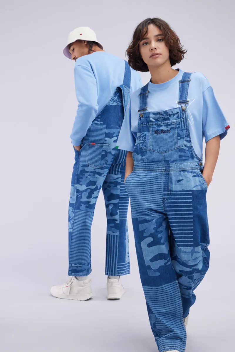 Kickers Combinaisons-Kick Over Camouflage Bleu