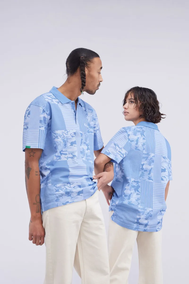 Kickers Polos|Polos-Kick Polo Camouflage Bleu