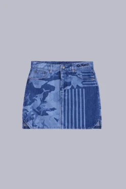 Kickers Kick For Good|Robes Et Jupes-Kick Skirt Camouflage Bleu