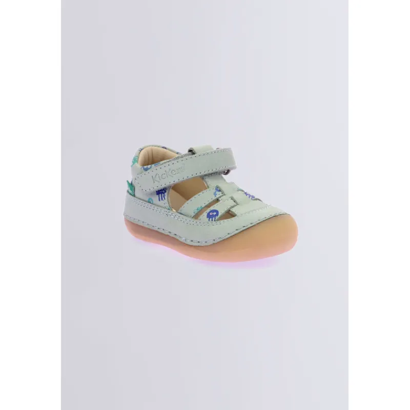 Kickers Babies Et Salomés|Chaussures Premiers Pas-Kick Sushyk Imprimé Vert