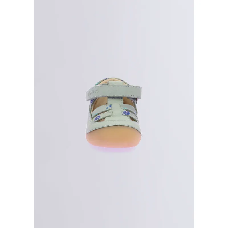 Kickers Babies Et Salomés|Chaussures Premiers Pas-Kick Sushyk Imprimé Vert