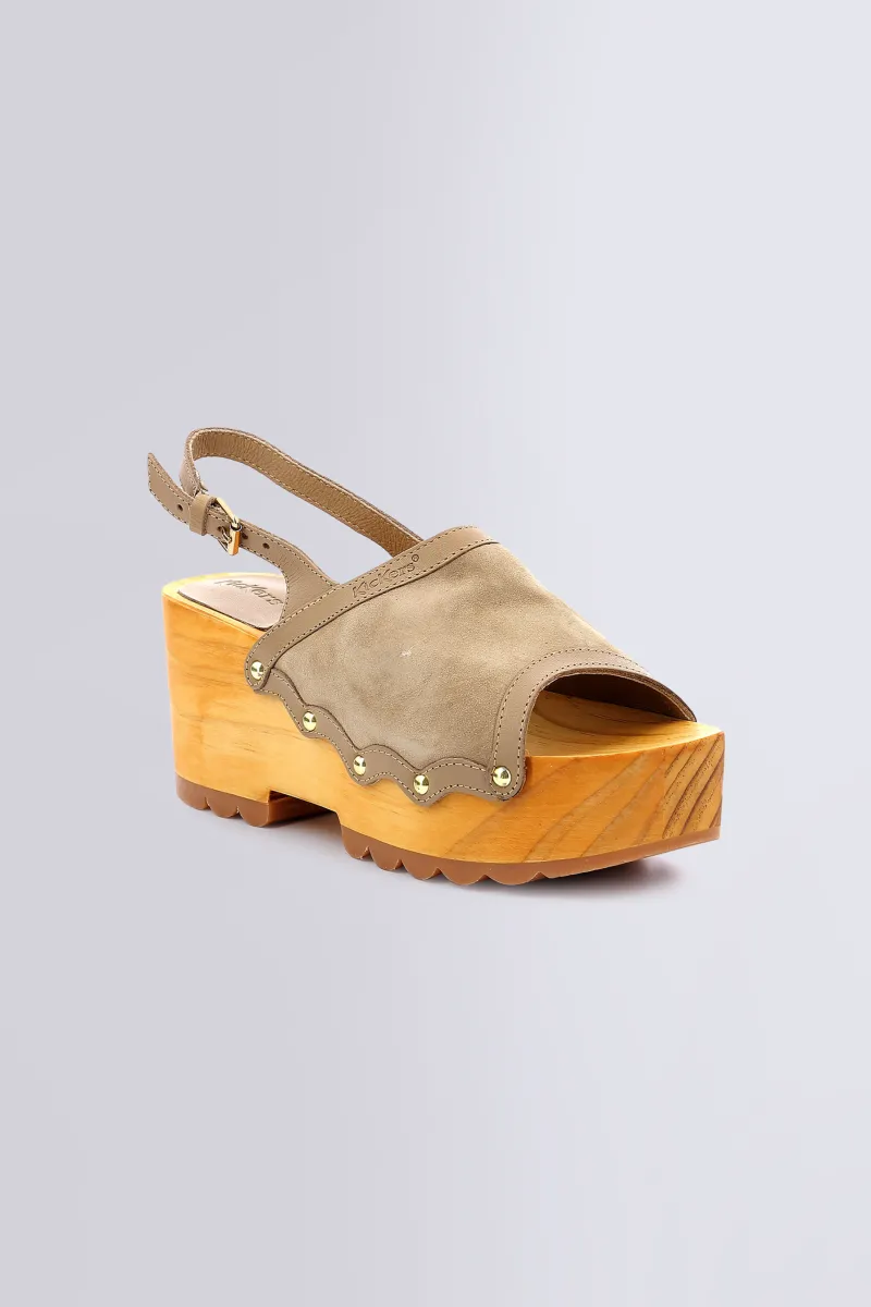 Kickers Kick For Good|Sandales Et Nu-Pieds-Kick Wedge Wood Beige