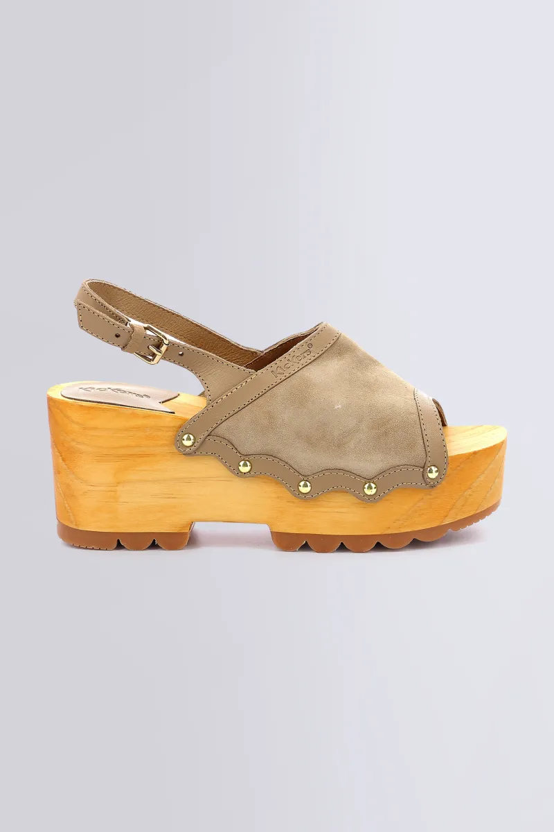 Kickers Kick For Good|Sandales Et Nu-Pieds-Kick Wedge Wood Beige