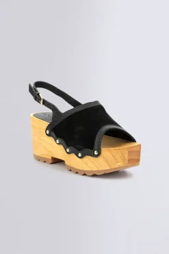 Kickers Kick For Good|Sandales Et Nu-Pieds-Kick Wedge Wood Noir
