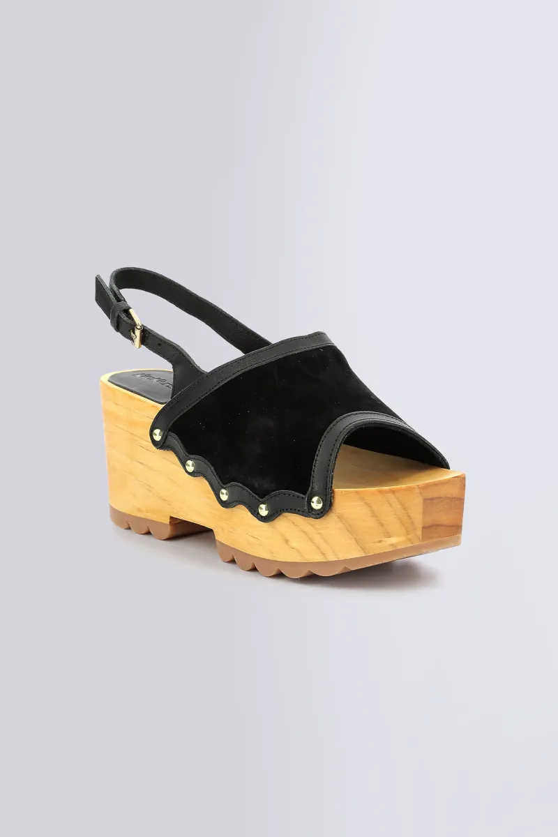 Kickers Kick For Good|Sandales Et Nu-Pieds-Kick Wedge Wood Noir