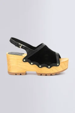 Kickers Kick For Good|Sandales Et Nu-Pieds-Kick Wedge Wood Noir