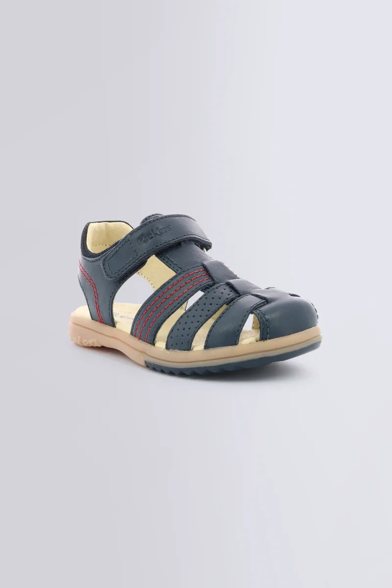 Kickers Voûte Plantaire|Chaussures Premiers Pas-PLATINIUM Marine