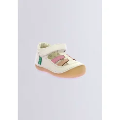 Kickers Babies Et Salomés|Chaussures Premiers Pas-Sushy cassé rose Blanc