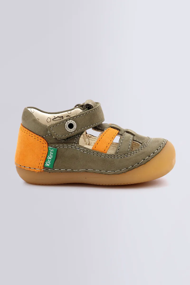 Kickers Chaussures Premiers Pas|Babies Et Salomés-Sushy Orange Kaki