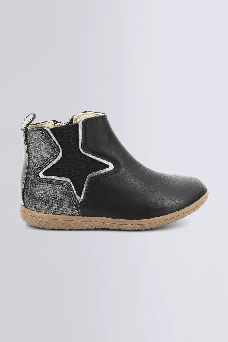 Kickers Bottines|Kick Days Fille-Vermillon Argent Noir